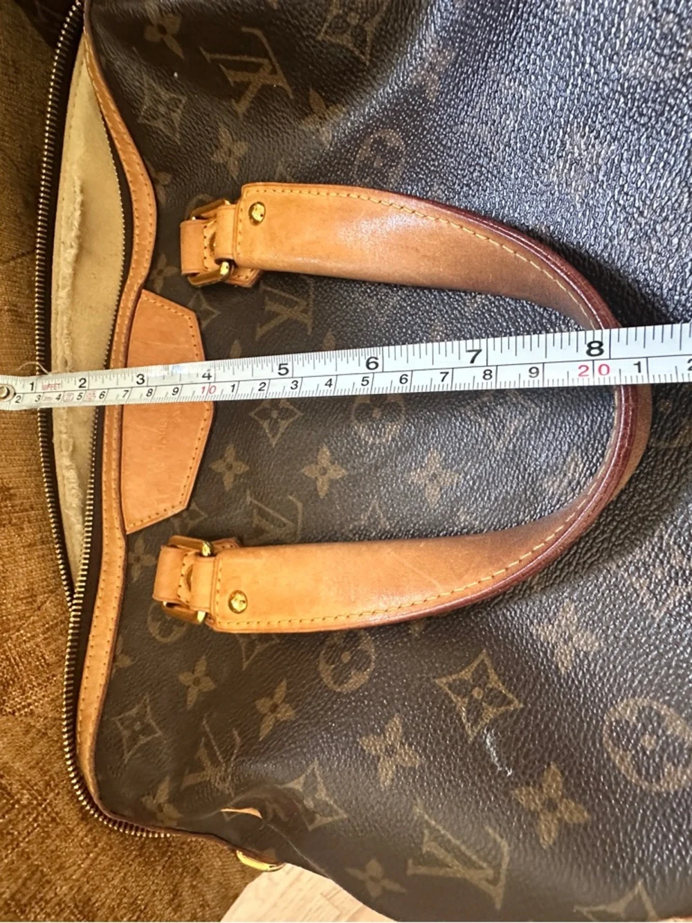 Louis Vuitton Monogram Canvas Top Handle Tote - Brown & Tan - Picture 5 of 16
